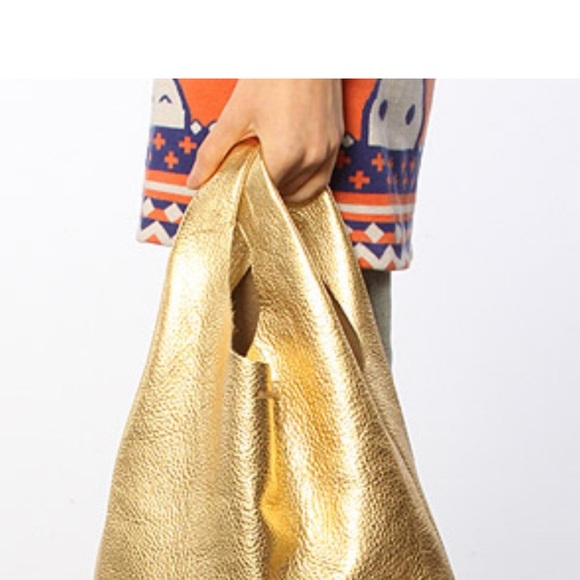 Baggu extra large soft gold leather tote bag - Picture 2 of 7